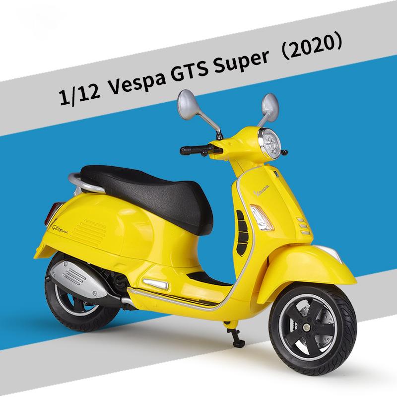 Welly 1/12 Vespa GTS Super 2020 Modello di Motocicletta in Metallo pressofuso Giocattolo Veicolo da Collezione Moto Fuoristrada Autociclo Giocattoli Auto