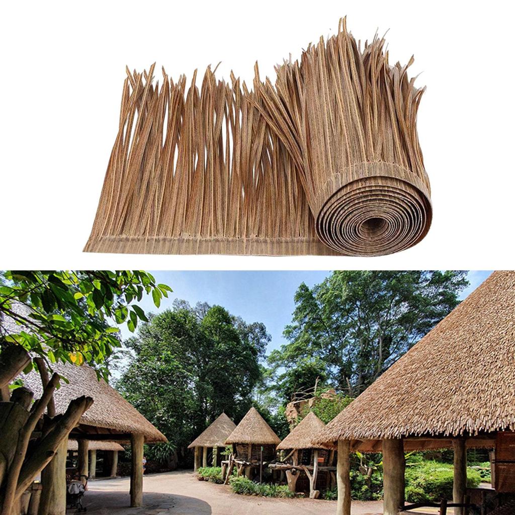 Mexican Straw Roof Thatch Artificial Palm Thatch Rolls Multifunction Synthetic Thatch Roofing for Outdoor Garden Ornament Accs