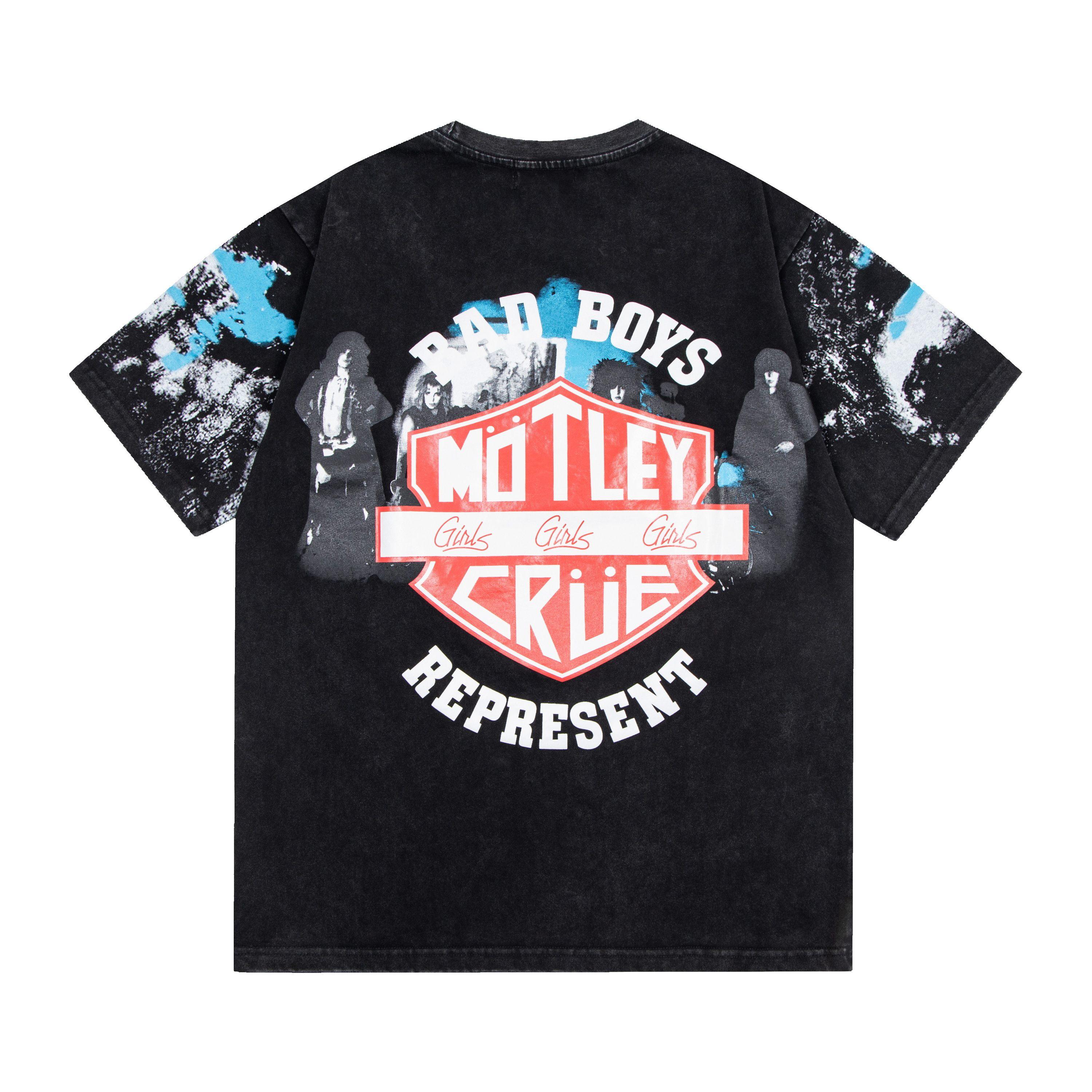 Summer Men s and Women s Represent X Mötley Crüe Bad Boys Vintage Washed T-Shirt S