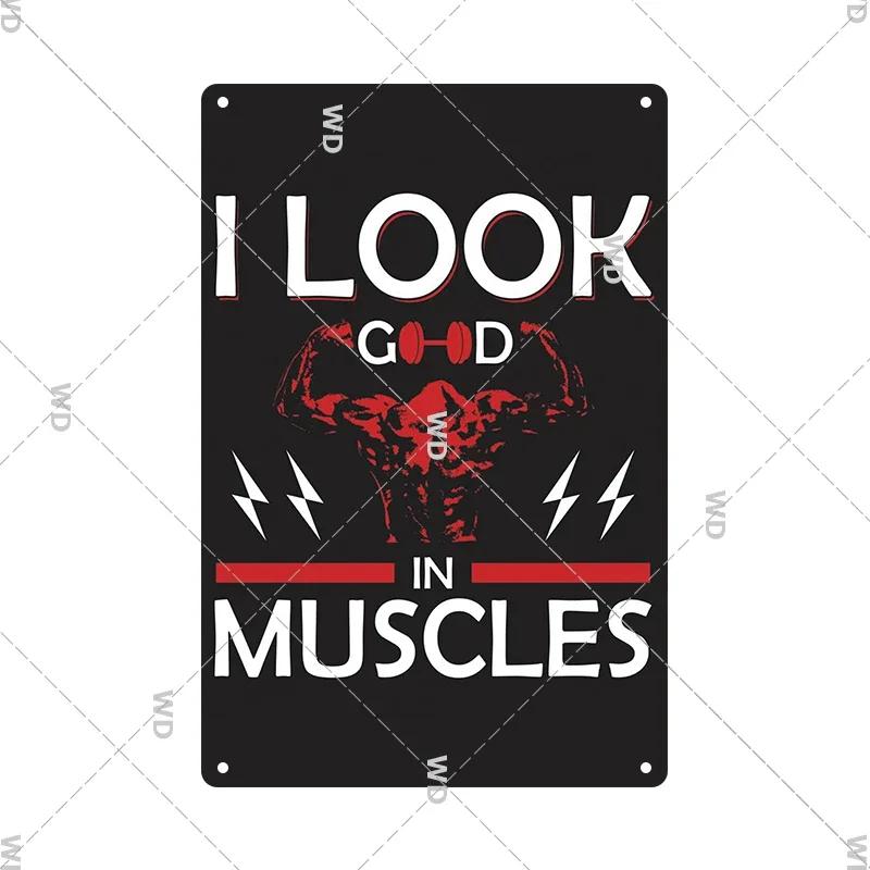 Gym Retro Metal Tin Sign Fitness Funny Vintage Iron Poster Exercise Motivation Quote Home Bar Pub Garage Man Cave Decor Gifts