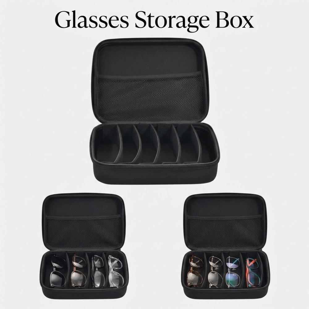 Waterproof Glasses Storage Box 6/7 Compartment Eyeglasses Holder  Outdoor