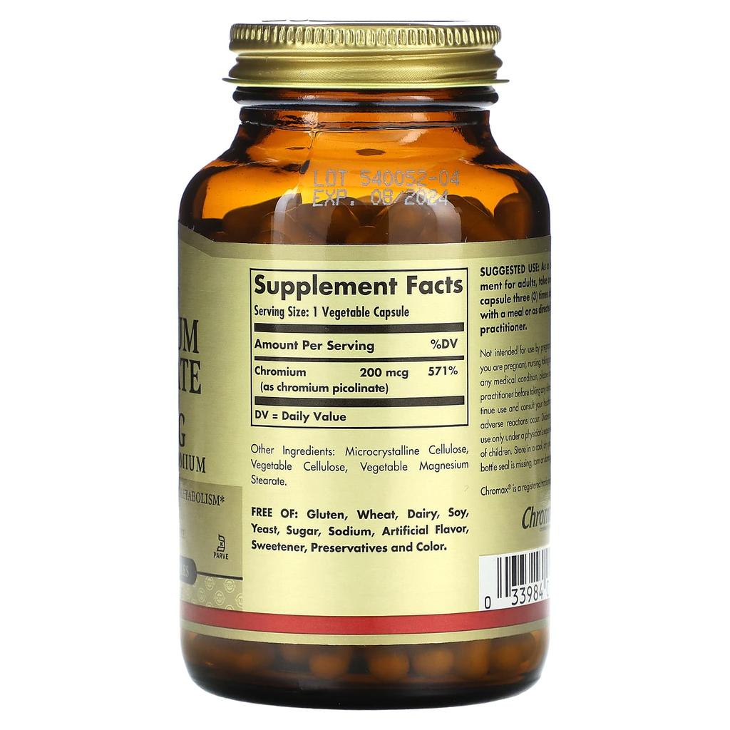 Chromium Picolinate, 200Mcg, 180 Veggie Caps