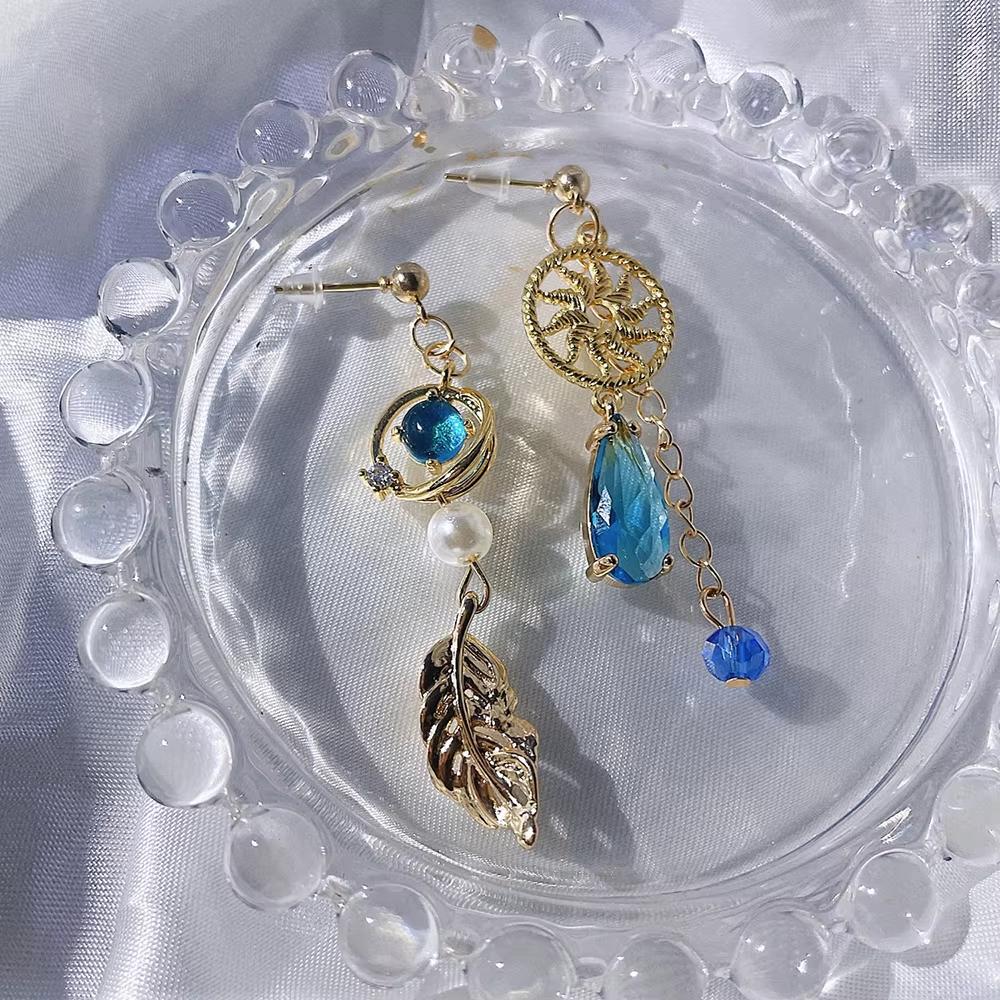 Game Genshin Impact Wanderer Balladeer Cosplay Earring Metal Eardrop Adult Unisex Earstuds