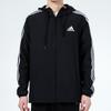 adidas Men's 3-Stripes Wb Hooded Windbreaker Jacket Black GV5256