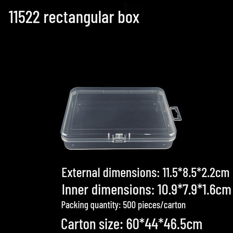 Square Transparent PP Plastic Storage Box for Electronics and Earbuds
