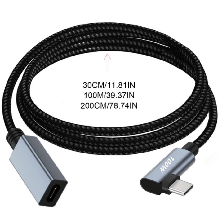 Right Angle USB C Extension Cable 90° 480Mbps USB C 2.0 Male to Female Cord