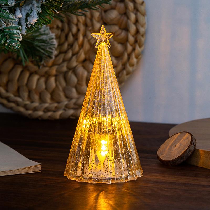 1pc Christmas Navidad Decoration LED Light Desktop Ornament Tree Shape 2026