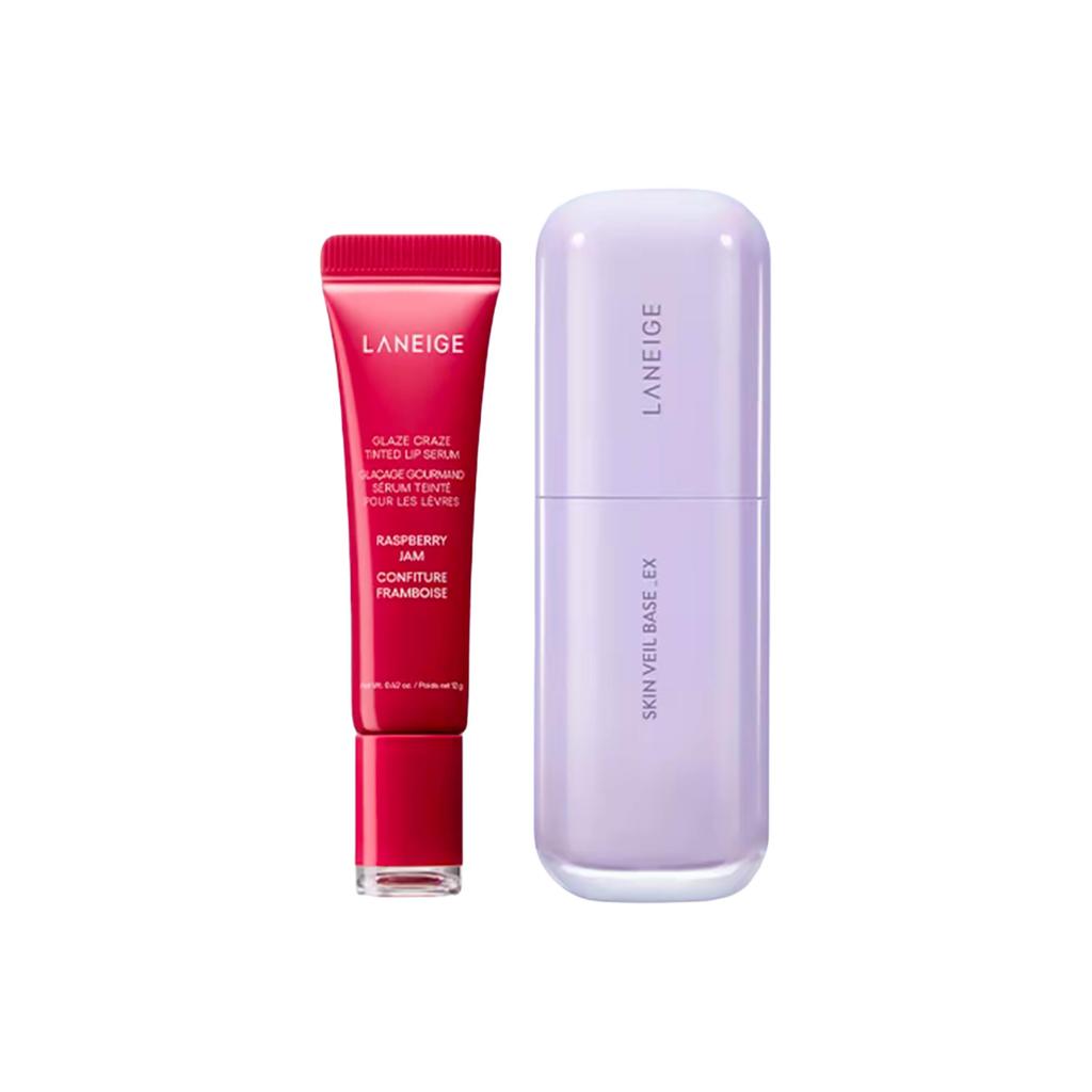LANEIGE A Skin Veil Base_EX & Lip Glowy Balm Set