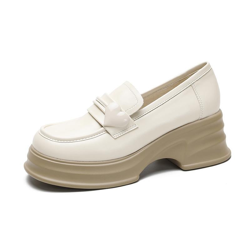 Genuine leather flat for Huizhou women's shoes grape mother same leather shoes versatile autumn and winter new platform loafers women