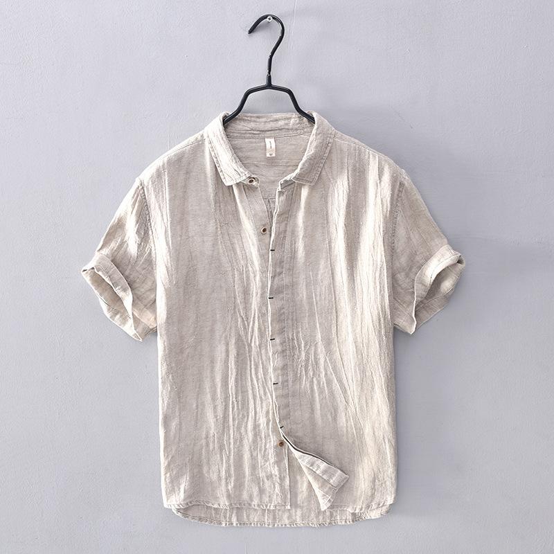 Sommer Baumwolle Tees Männer Chinesischen Stil Retro Kleidung Einfarbig Stehkragen V-ausschnitt Kurze Ärmel Tops & T-shirts Casual Atmungsaktive t-shirt