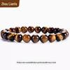 Brazilian Red Agate and Tiger Eye Volcanic Stone Bracelet with Cat's Eye Beads for Men and Women