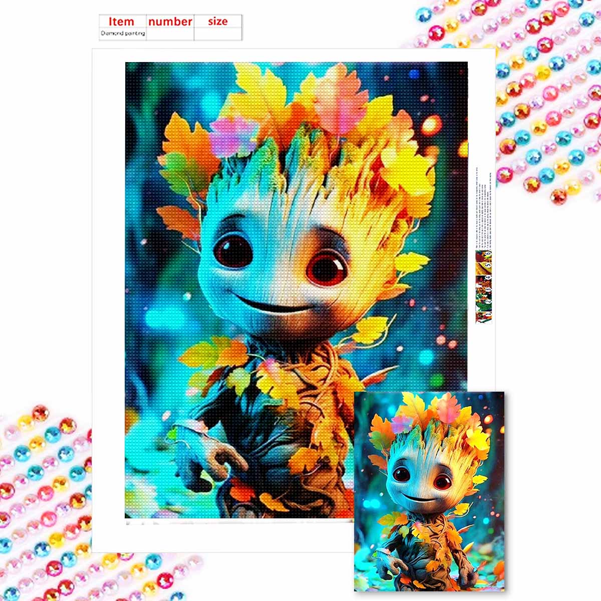 

Полная круглая алмазная живопись Милый Дерево Человек Искусство Стразы Картина Мозаика DIY 5D Вышивка крестом Домашнее украшение Round 20x30cm