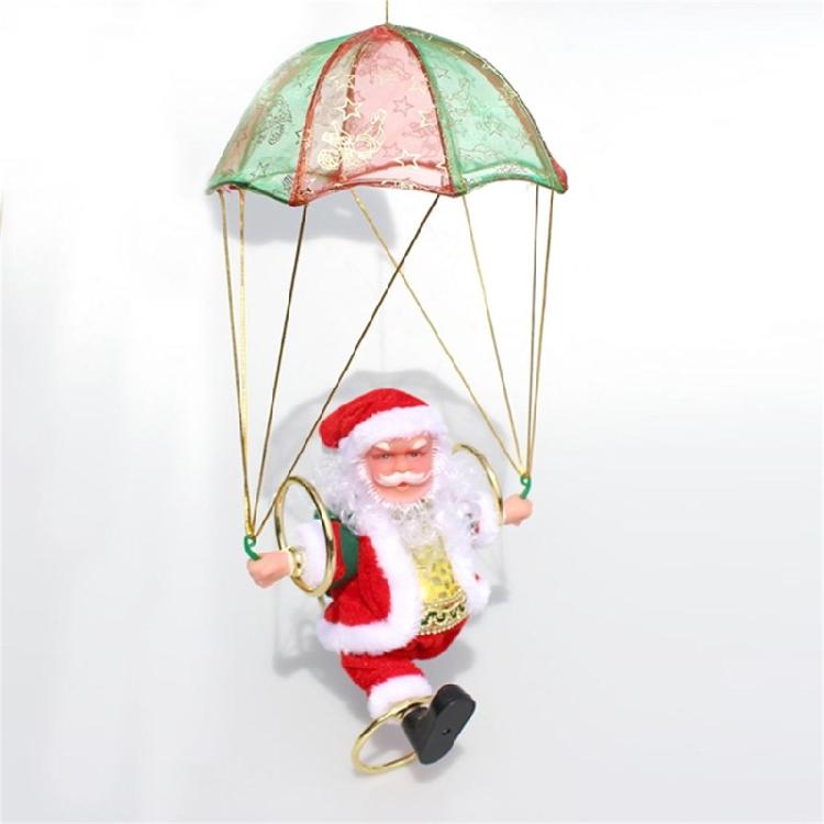 Christmas Ornaments Electric Toy Parachute Santa Clause Tumbling Dancing Decor