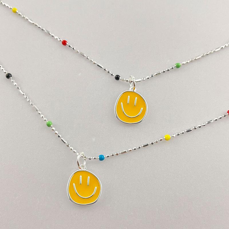 Damla Yağ Gülen Yüz, Renkli Boncuklar, Şeker Kolye, Kadın Köprücük Kemiği Zinciri, Boyun Zinciri, Küçük Tasarım Yaratıcılığı