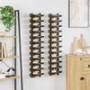 Wall Mounted Wine Rack for 12 Bottles 2 Pcs Black Iron