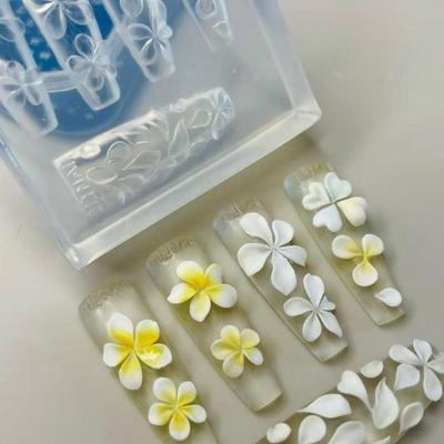 2 Bucăți Matriță Sculptură Unghii Flori Relief 3D Matriță Silicon Transparent Realizare Petale Flori Pentru Accesorii Instrumente Manichiură