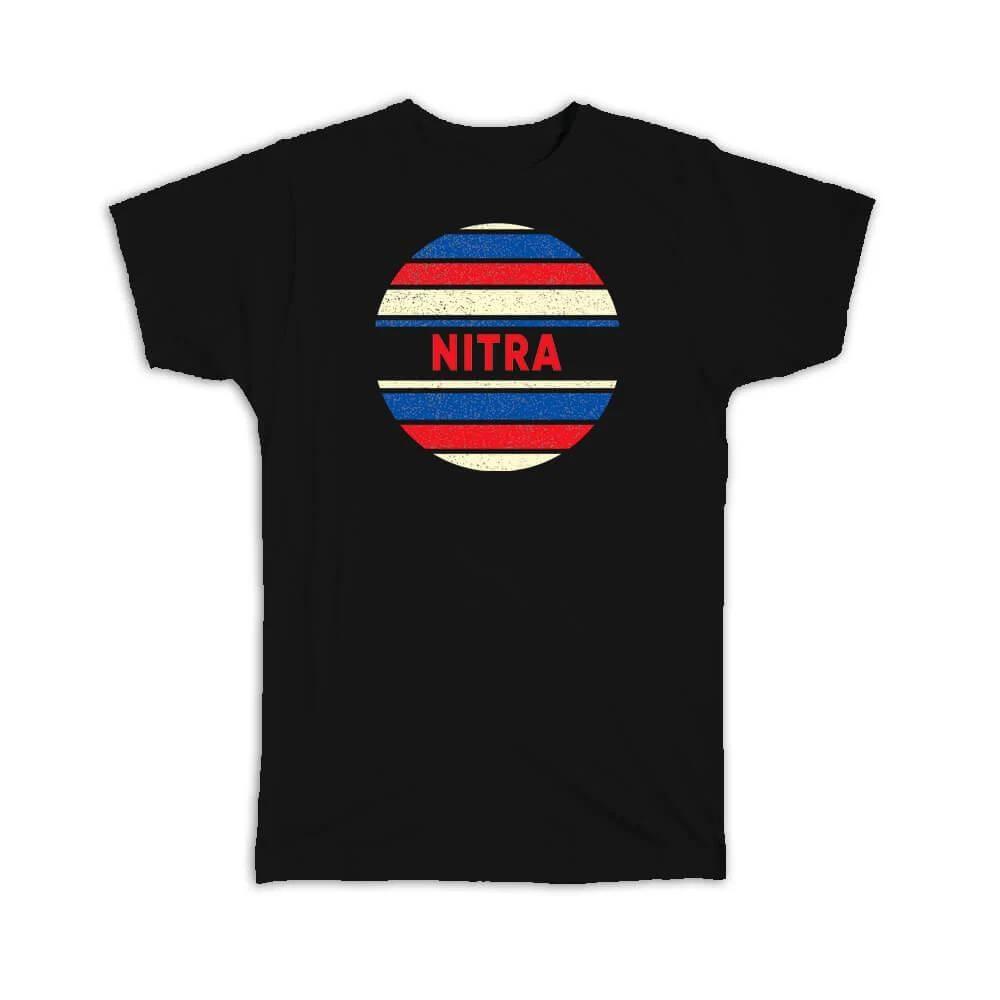 Gift T-Shirt : Nitra Slovakia Slovak Distressed Slavic Retro Expat Vintage Flag XL
