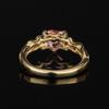 925 Silver Pink Topaz Heart Ring Diamond Accent Women Jewelry Gift Size