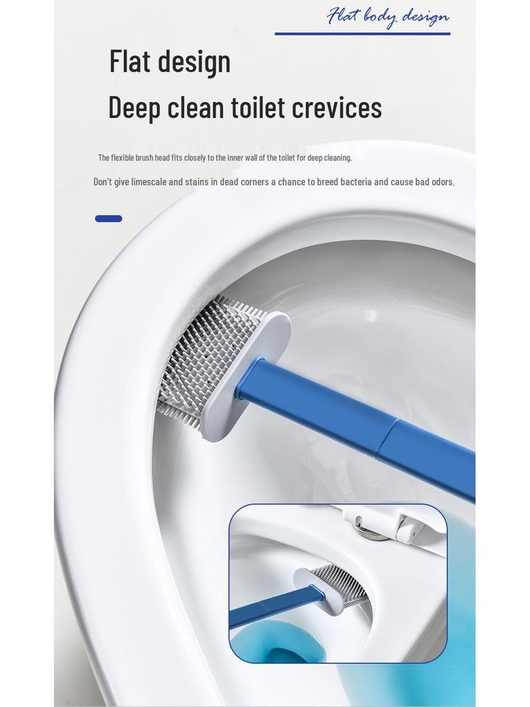 Wall-Mounted No Dead Angle Toilet Brush with Long Handle - Complete Bathroom Cleaning Set