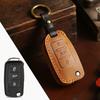 Leather Car Key Case Cover for Volkswagen VW Polo Golf 7 Sagitar Passat for Skoda Octavia Keyring Shell Bag Fob Auto Accessories