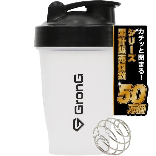 

GronG Protein Shaker, 400ml, Small Shaker Bottle, Clear x Black