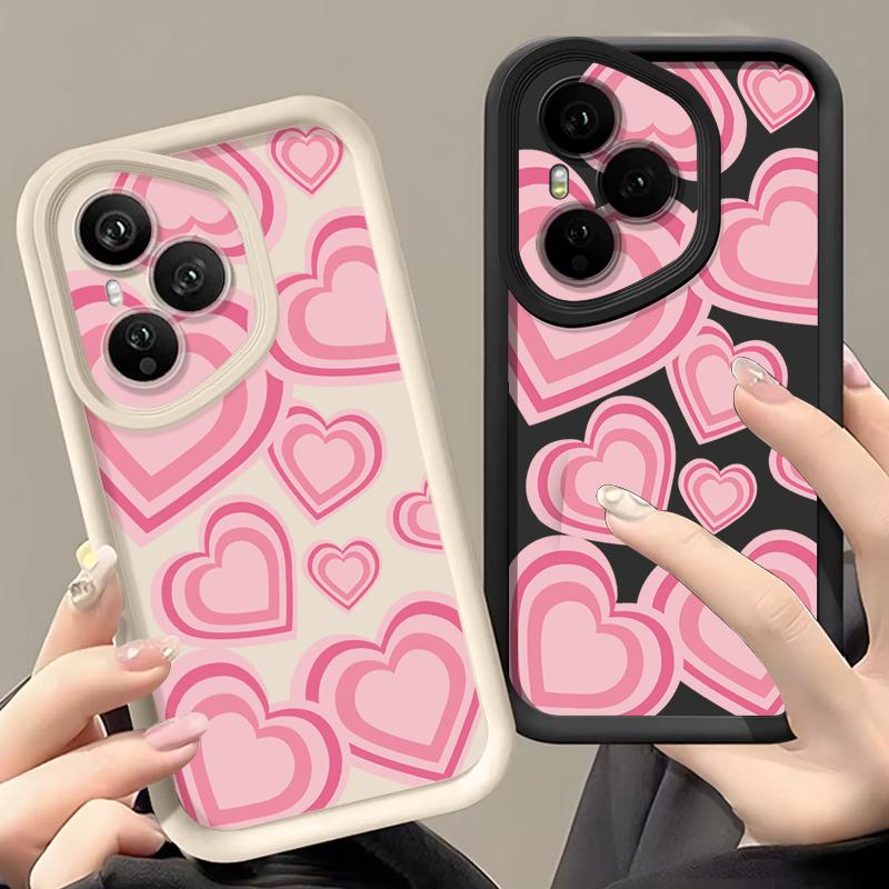 Y2K Retro Gradient Love Hearts Pattern Case For Honor 400 Lite 200 Pro Shockproof Bumper Soft Silicone Cover For Honor X9C Smart X8C