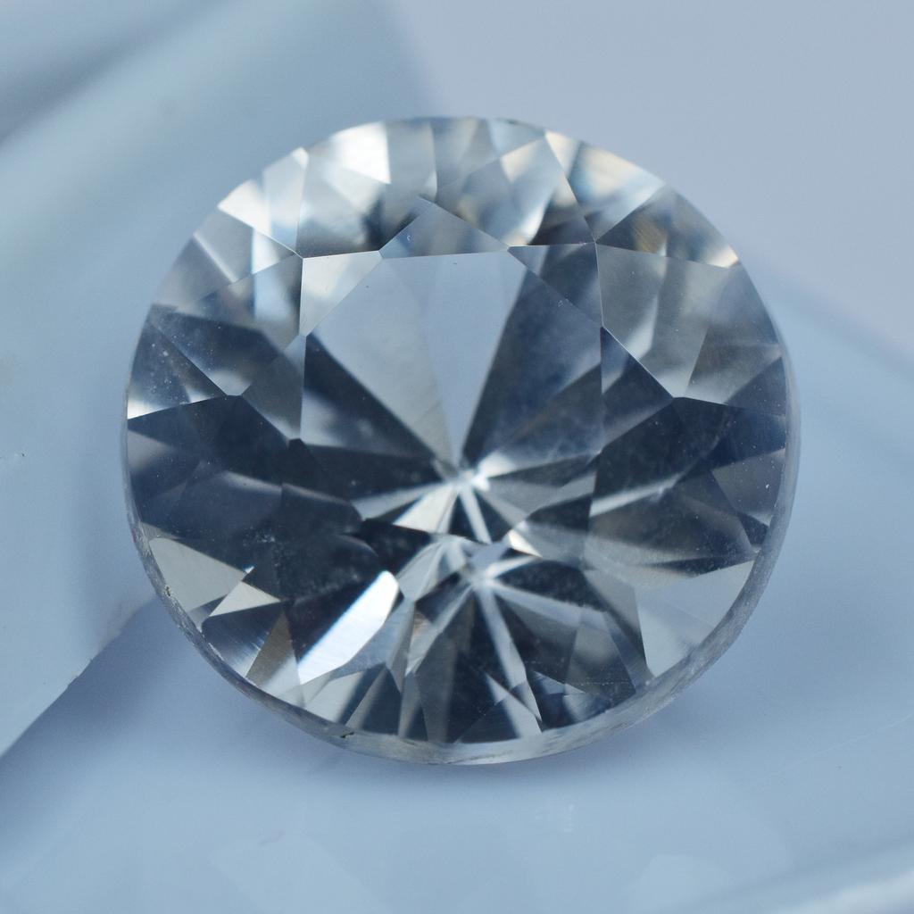 White Sapphire Round Cut 11.55 Carat CERTIFIED Natural Loose Gemstone