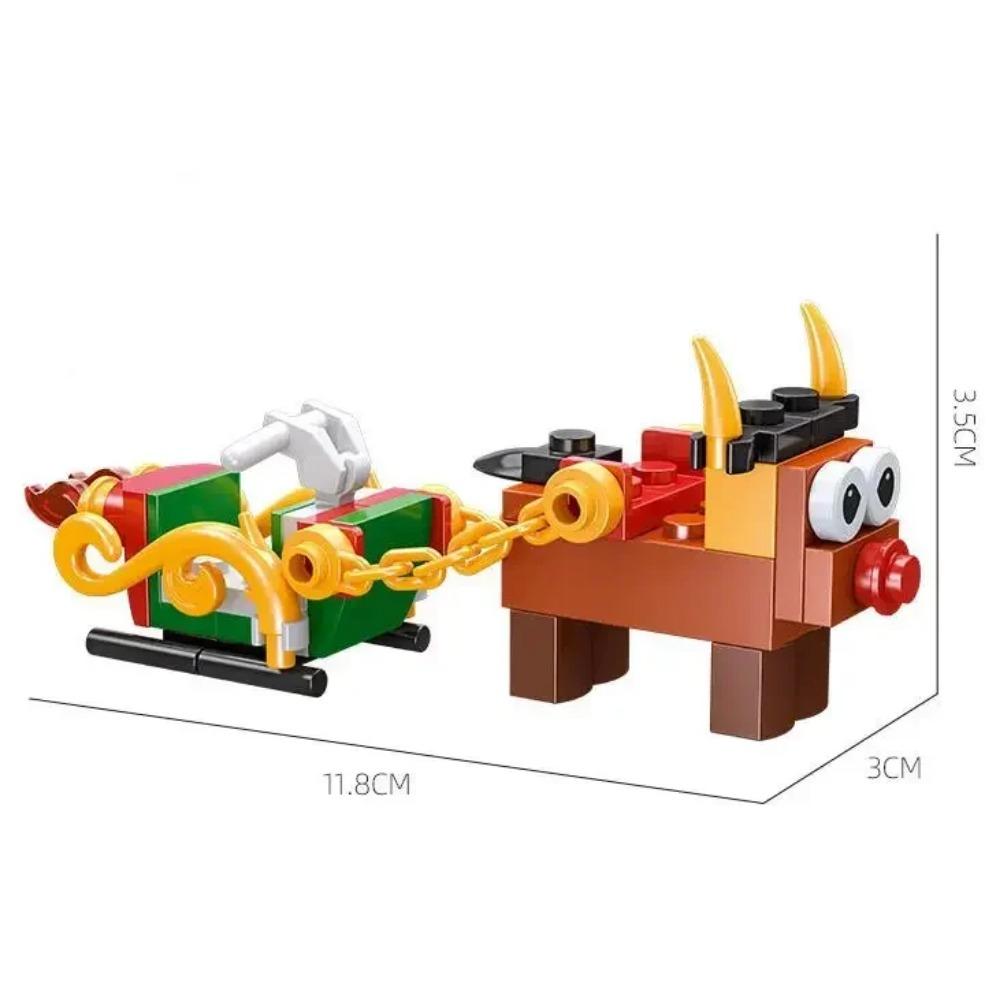 

Рождественские фигурки, блоки, игрушка, Санта Клаус, олень, строительные кирпичики, игрушки, подарок
