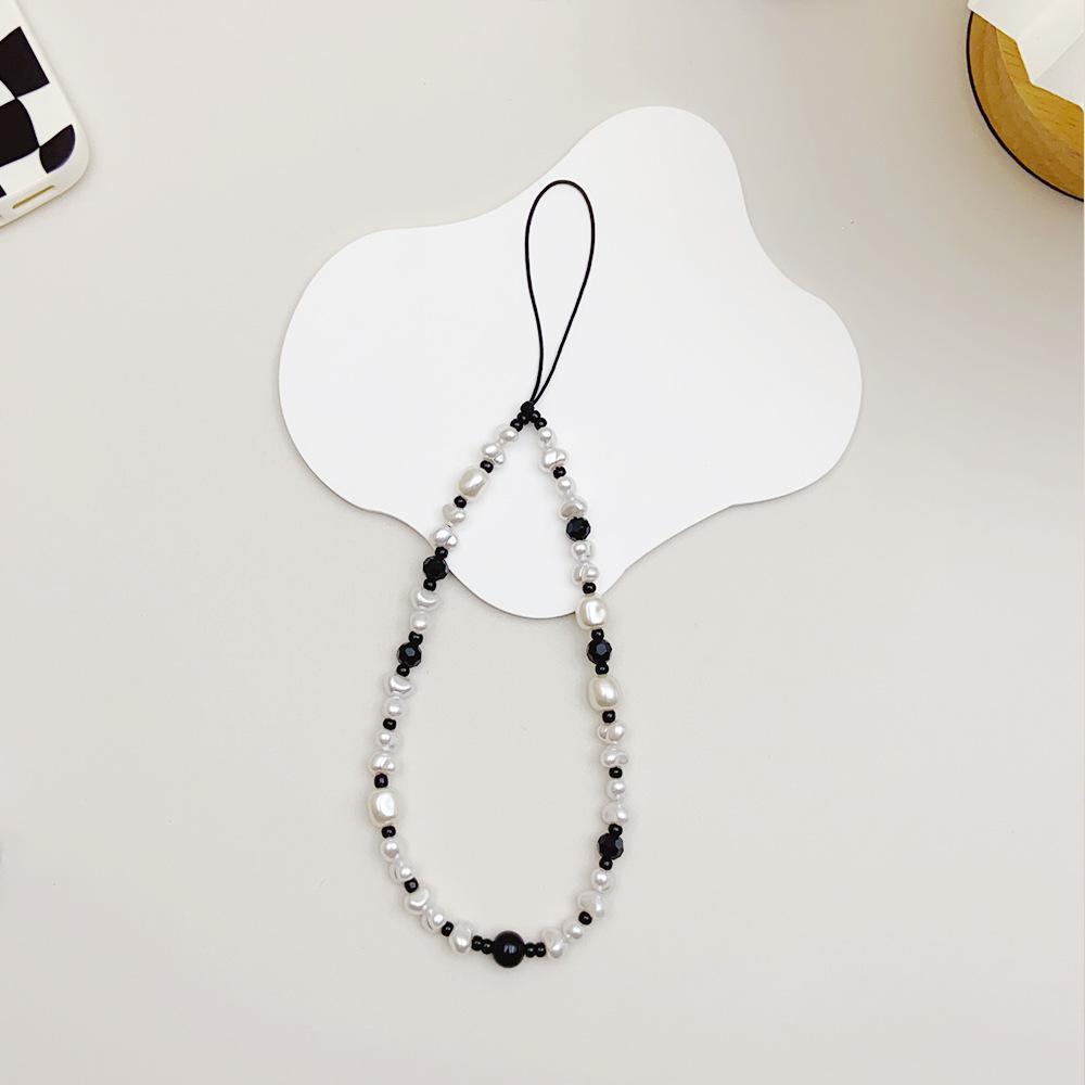 INS wind special-shaped pearl acrylic bead fashion chain anti-lost hand carry pendant mobile phone chain