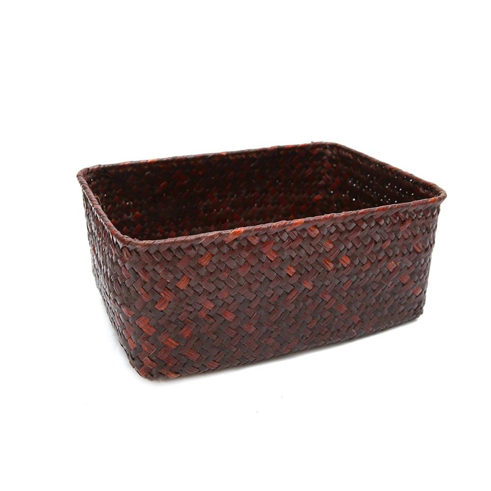 Handgemacht Stroh Trockenblume Frucht Topf Korb Rattan Box Süßigkeiten Kopfhörer Organizer Nützlicher Aufbewahrungskorb Cesto Panier De Rangement