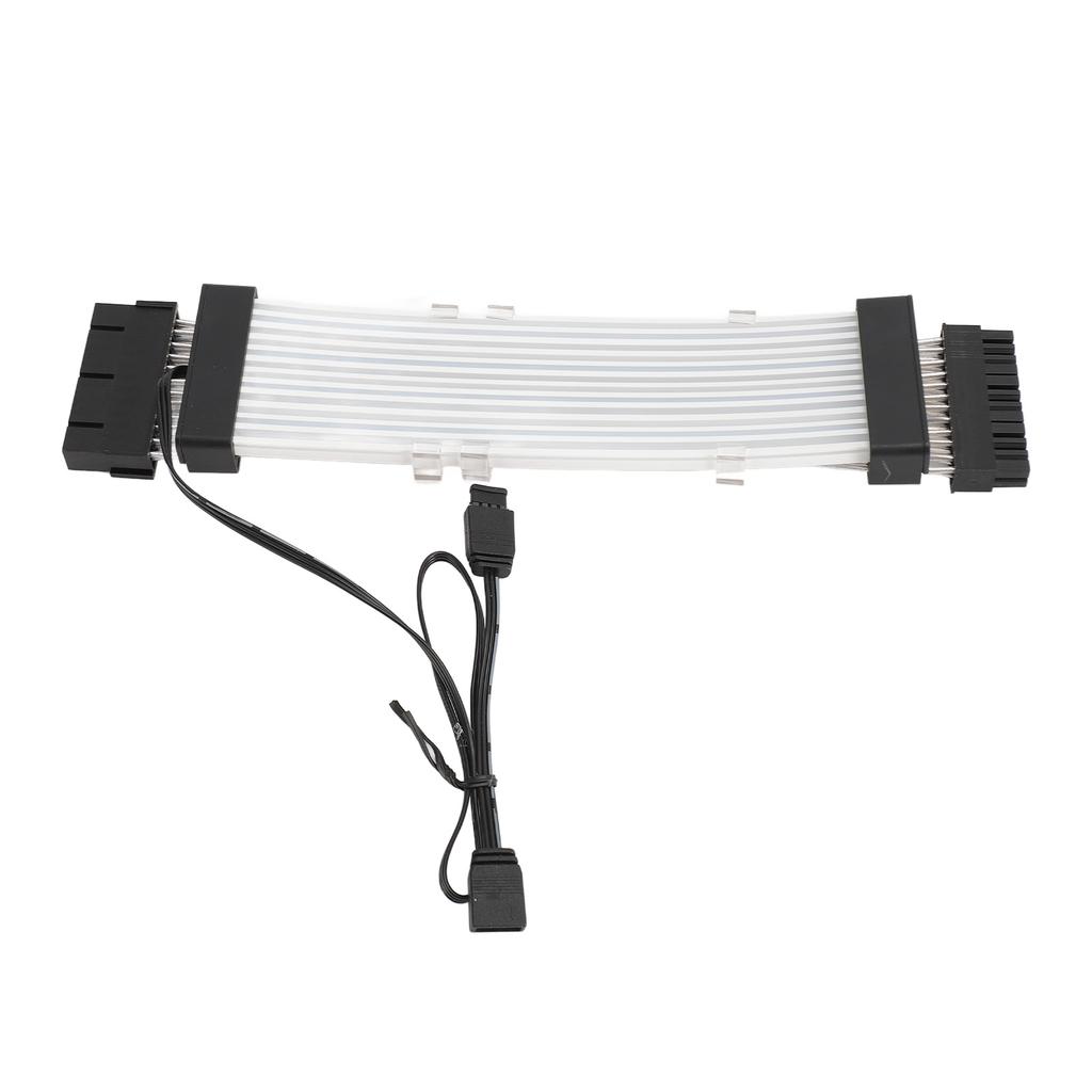 24 Pin ATX RGB Power Extension Cable Support 5V 3 Pin Synchronized 18AWG ARGB PSU Cable for E ATX Motherboard Connector