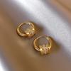 Stylish Small Waist Earrings with Delicate Rings, Luxurious and High-end, Small-sized Zirconia Earrings for The Minority Market.