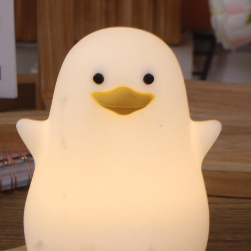 Cute Animal Silicone Lamp Duck Night Light For Kids Touch Control Dimmable Usb Rechargeable Bedside Bedroom Decor Birthday Gifts