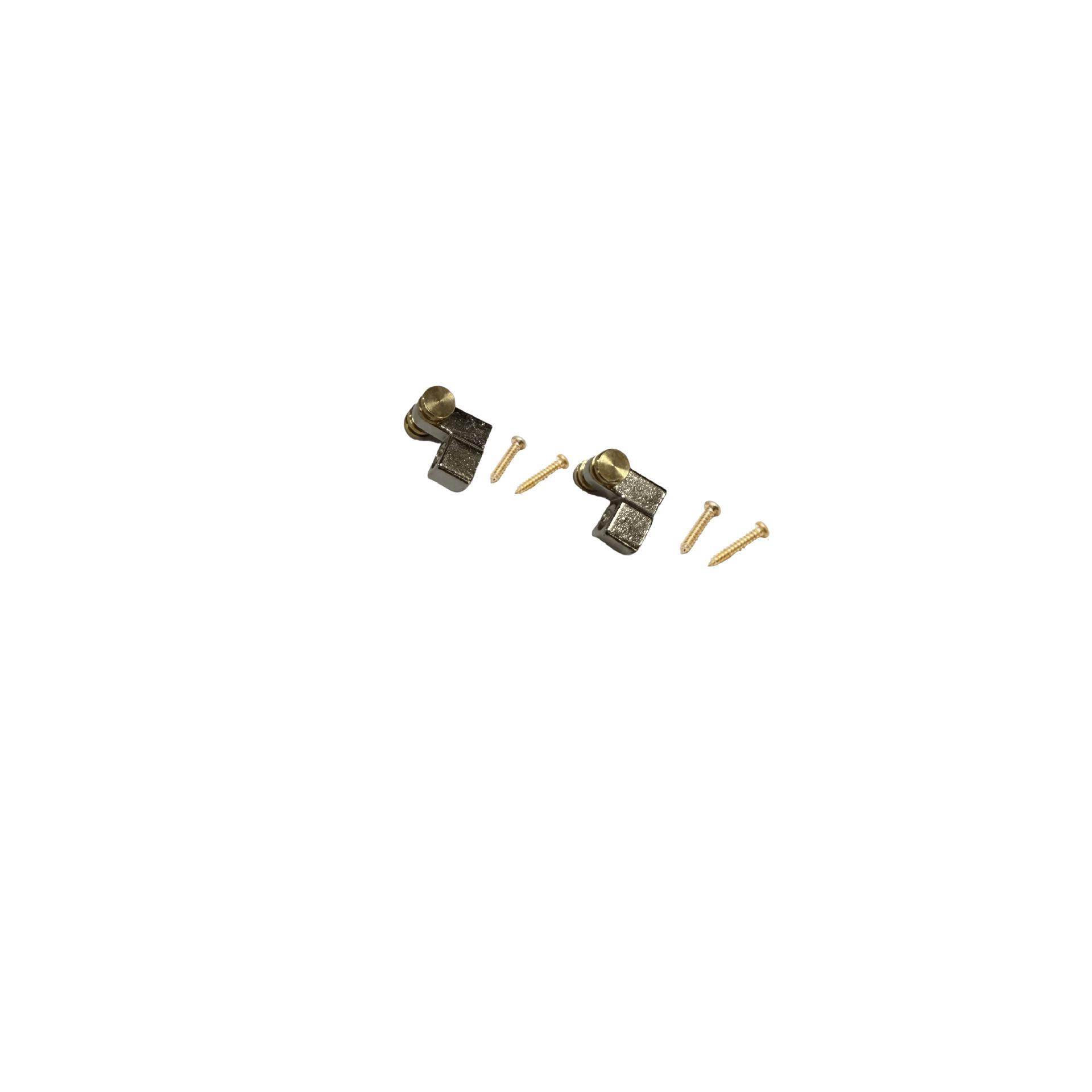 Electric Guitar Roller String Retainer Guide Silver-Gold with Gold Screws (2-pack)