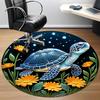 1pc Sea Turtle Print Chair Carpet for Office, Round Non-Slip Durable Large Size Office Carpet, Suitable for Office, Beautiful Decoration