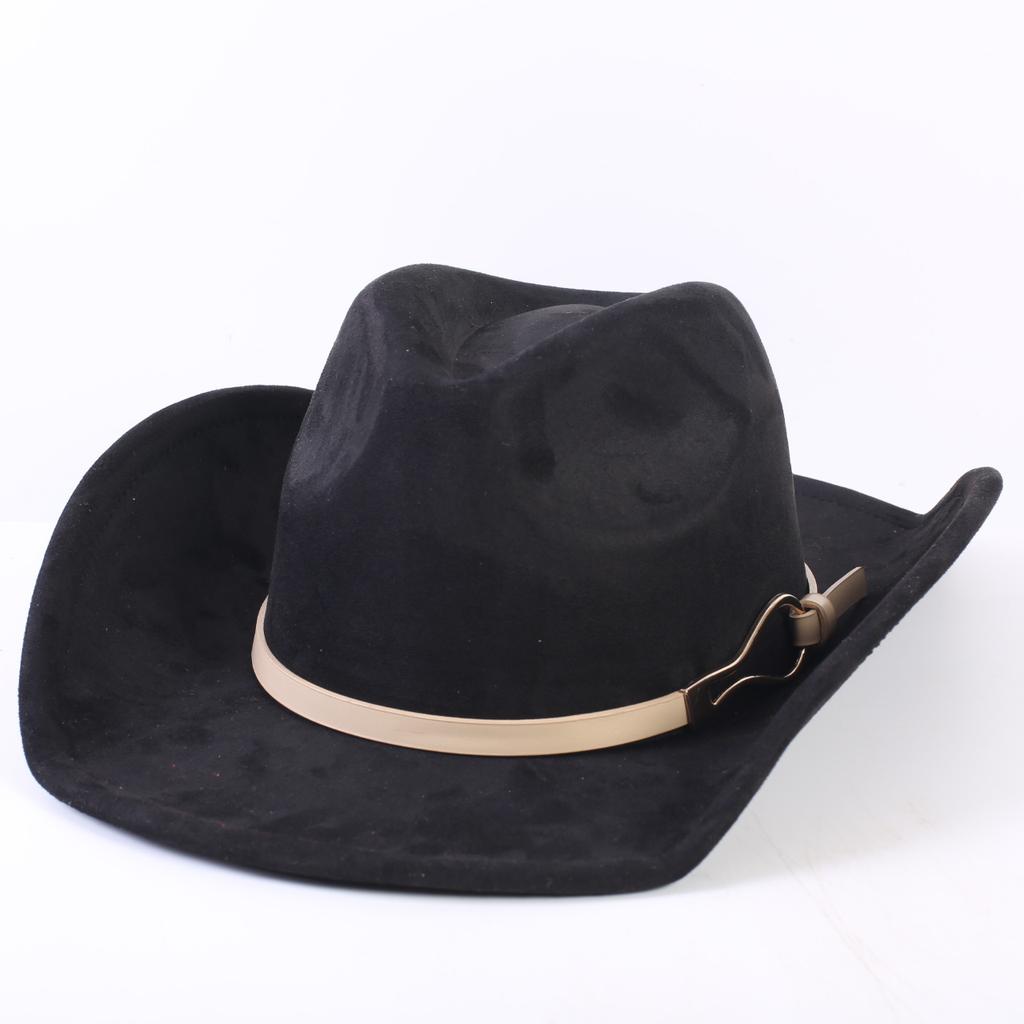 Beliebter europäischer und amerikanischer klassischer Wildleder Western Cowboyhut, Mode für Damen und Herren, großer Schirmhut Sonnenschutz
