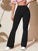 European & American Women's Casual Knitted Flared High Waist Yoga Pants