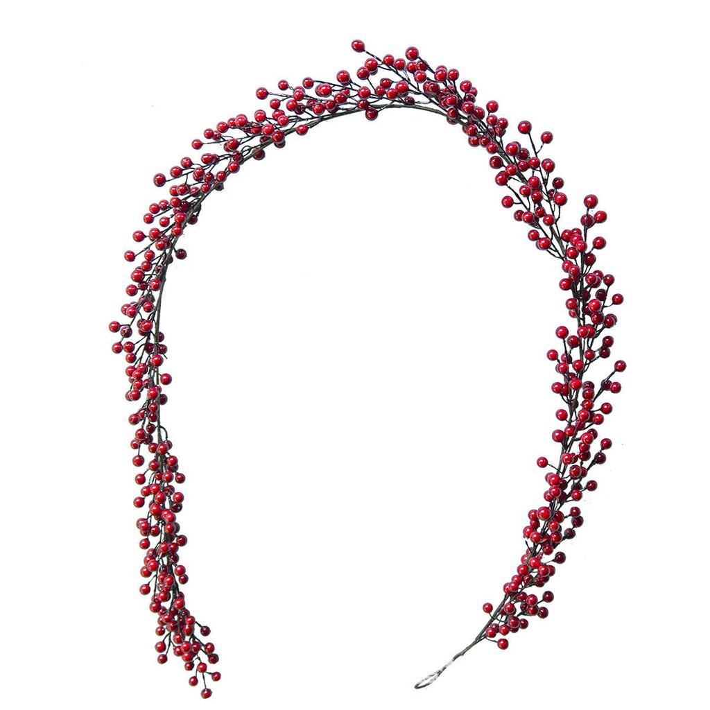 Cross-border Holiday Decor: Red Berry Vine for Christmas and New Year - Perfect for Fireplace, Tabletop, and Landscaping