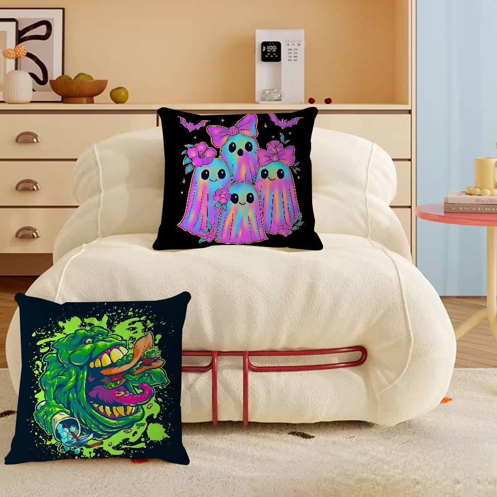 Halloween Skräck Spöke Cool Grön Monster Kuddfodral Design Kuddfodral Dekor Högtidsdekoration