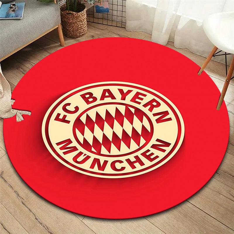 FC Bayern Munchen Round Area Rug,Carpet Rug for Living Room Bedroom Sofa Playroom Decor,Non-slip Floor Mat