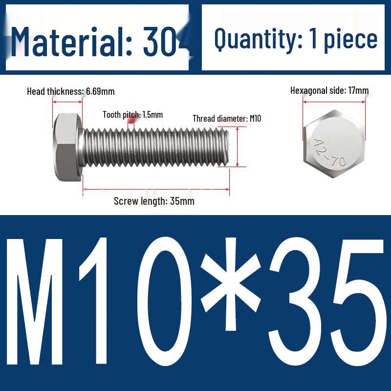 304 Stainless Steel Hex Bolt