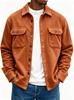 Men's Casual Jacket Turn Down Collar Double Pocket Relaxed Fit Vintage Autumn Outerwear