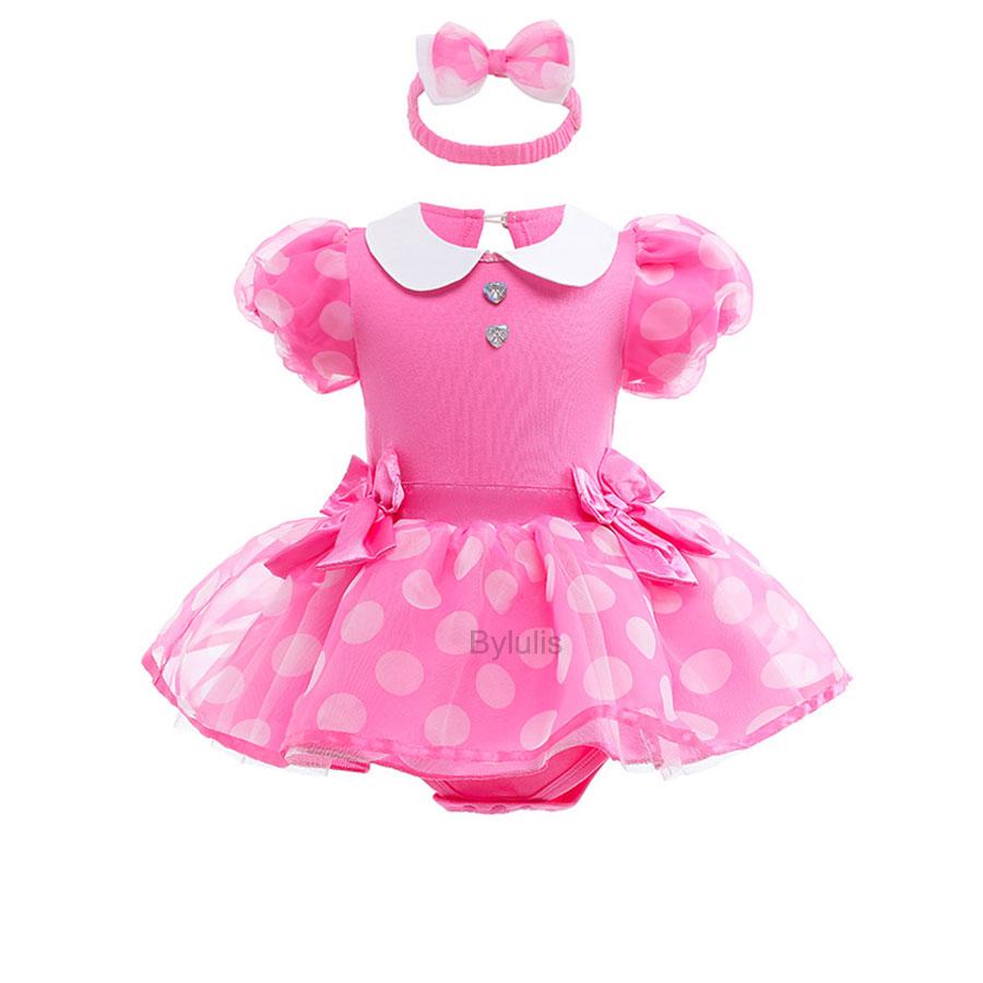 Baby Romper Tutu Dress with Headband Infant Baby Girl Princess Clothes Cute Design Kids Dress Halloween Party Costumes Outfit