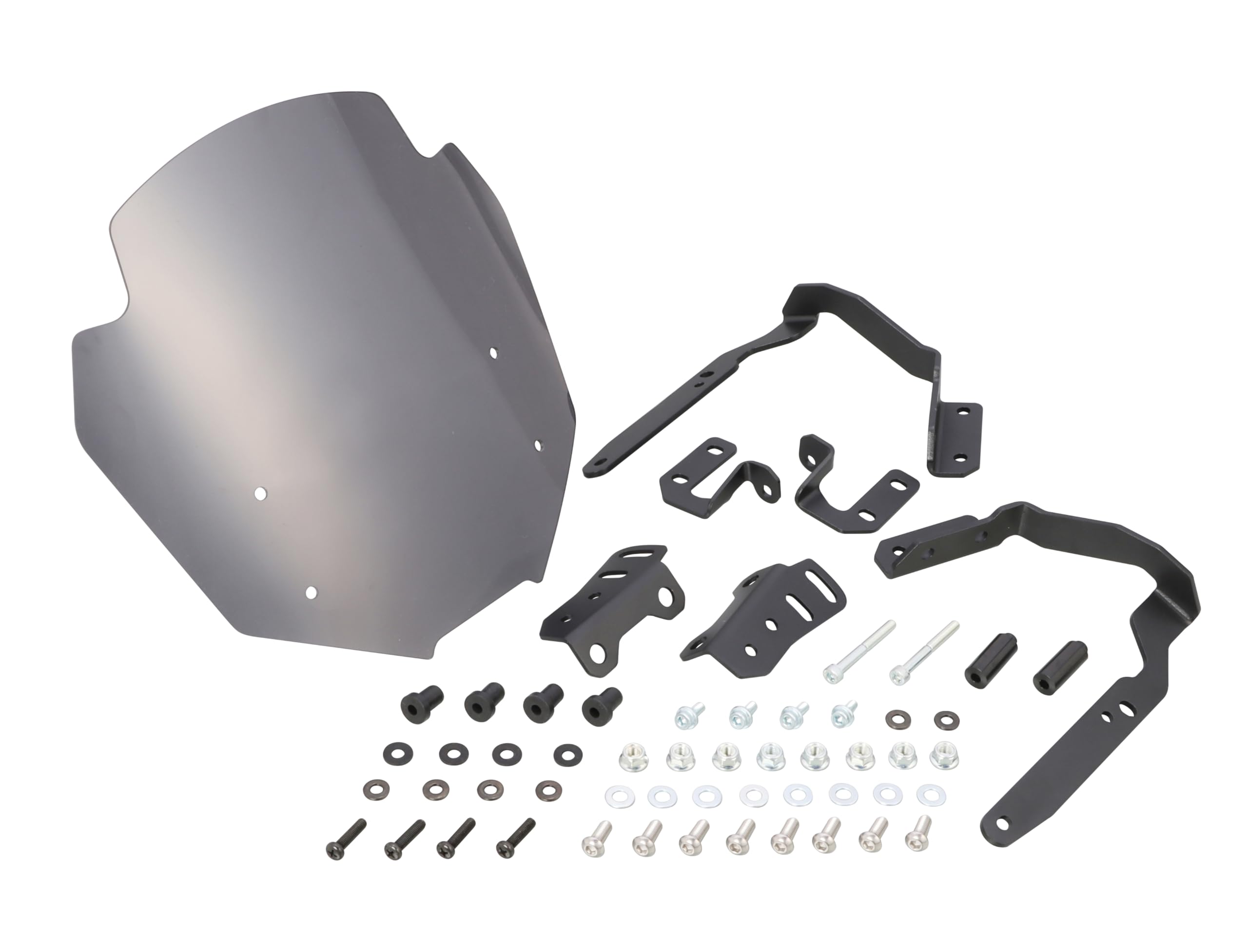 KITACO Aero Visor (Smoke) for Honda Grom (JC92-1200001~), Polycarbonate, 2-Position Adjustable Windscreen Position, 15-Degree Angle Adjustment, Part N