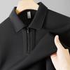 Dibenze Men's Plus Size Fall Half-Zip Polo Sweatshirt