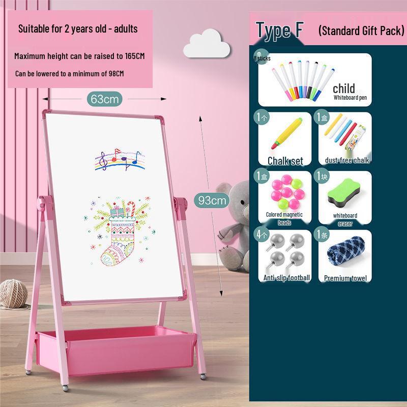 Kids' Double-Sided Magnetic Blackboard & Whiteboard: Erasable Drawing & Writing Stand with Coloring and Graffiti Features