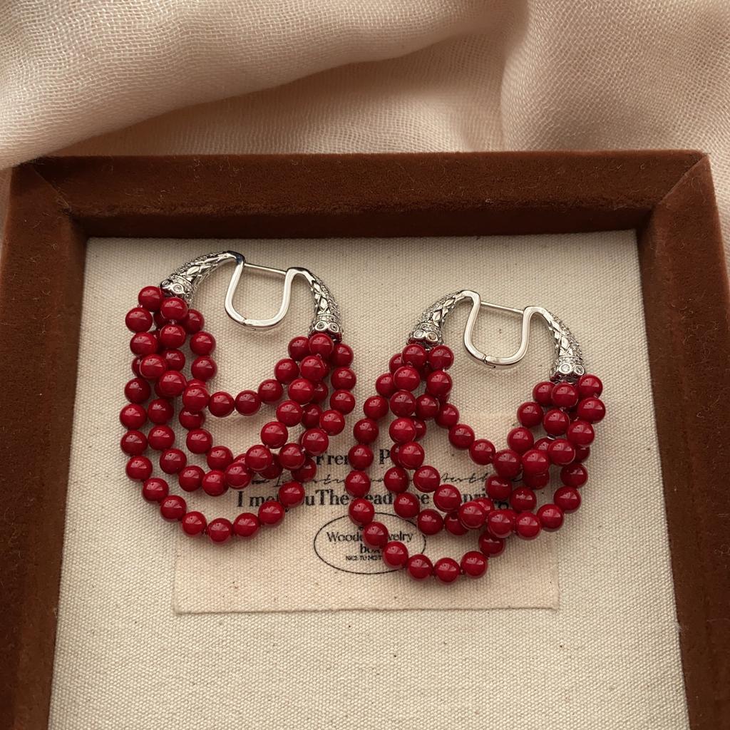 French Multi-Layer Pearl Fringed Ear Buckle Earrings, Court Style, Extravagance, Autumn And Winter Temperament, Versatile Earrings, Light Luxury