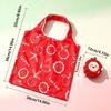 Easy To Carry Cartoon Folding Shopping Bag Foldable Fruit Print Grocery Bag Eco-friendly Reusable Shopping Handbag Outdoor
