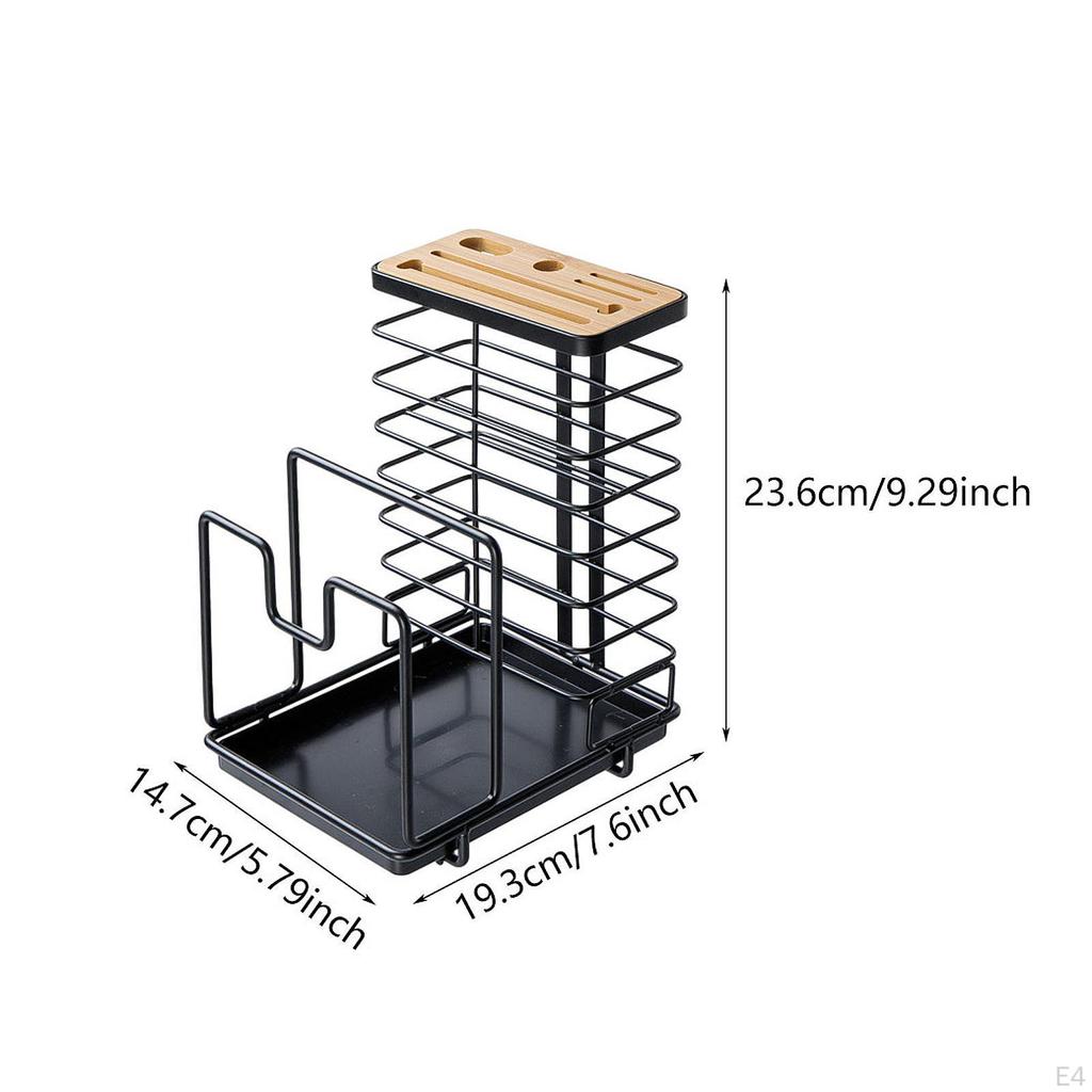 Étagère de Rangement de Cuisine Organisateur Porte-Couverts Pratique Planche à Découper Ustensiles de Cuisine