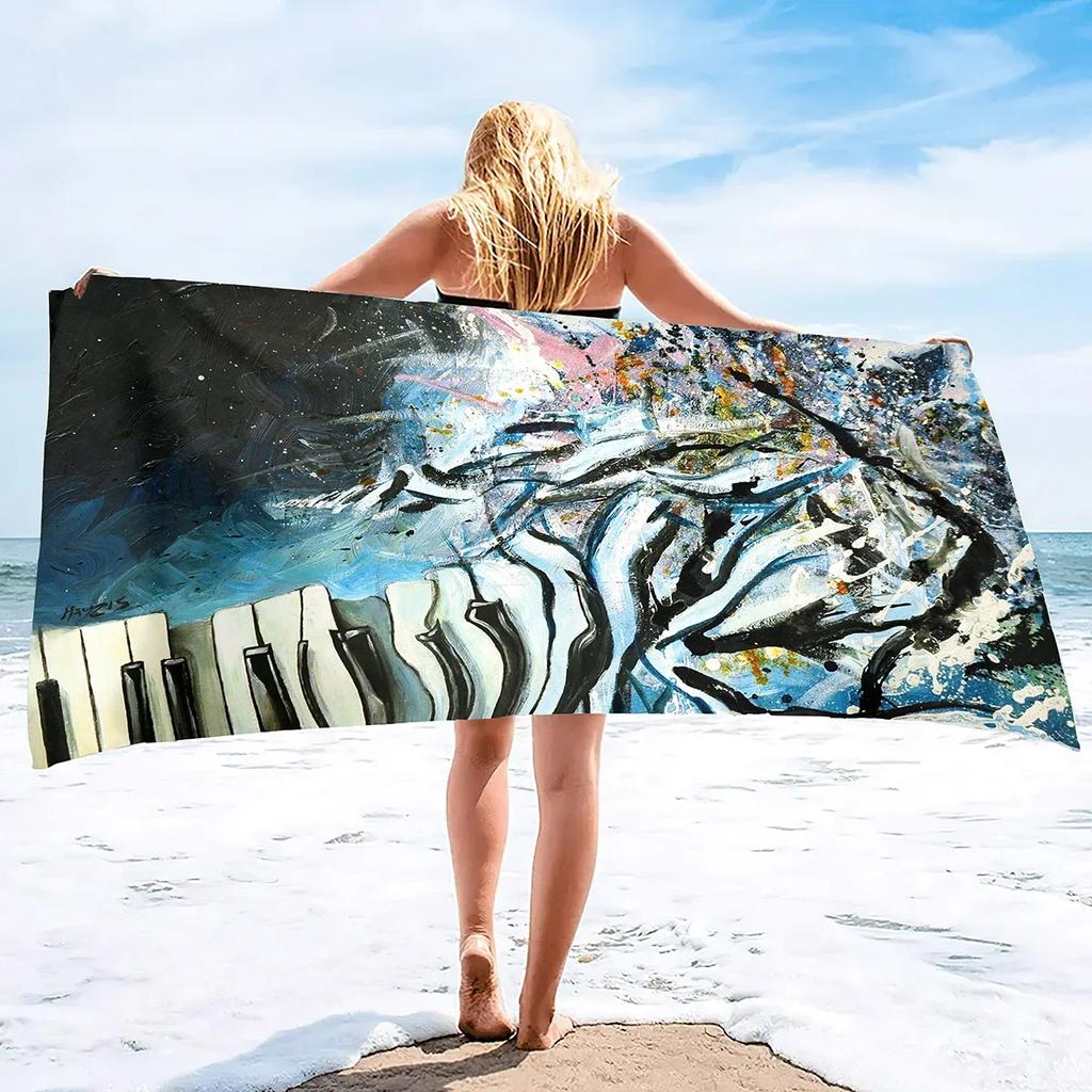 Oil Paintings Super Soft Plush Beach Bath Pool Towel Pool Towel Oversized Lightweight Sand Free Quick Dry Plush Beach Towel